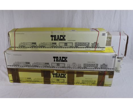 G Scale model railway - Five boxed sets of track to include Aristo-Craft Trains x 4 (Curved 11700 x 2 & Straight 11060 x 2) a