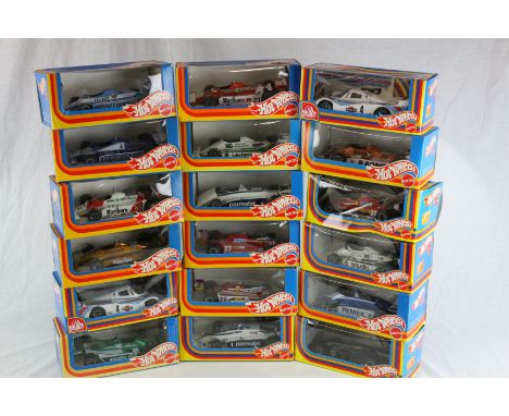 19 Boxed Mattel 1:25 Hot Wheels models in vg condition, gd boxes, mainly F1 examples