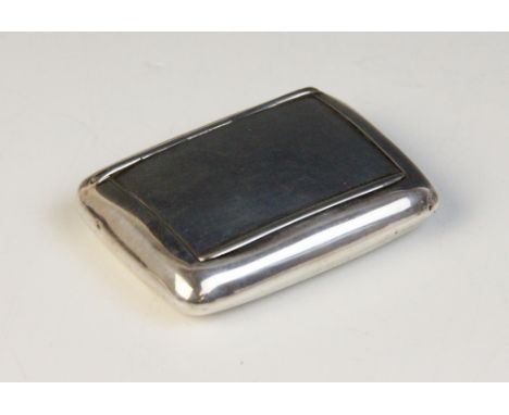 A George V silver snuff box, Clark &amp; Sewell, Chester 1923, of plain polished rounded rectangular form with hinged cover, 