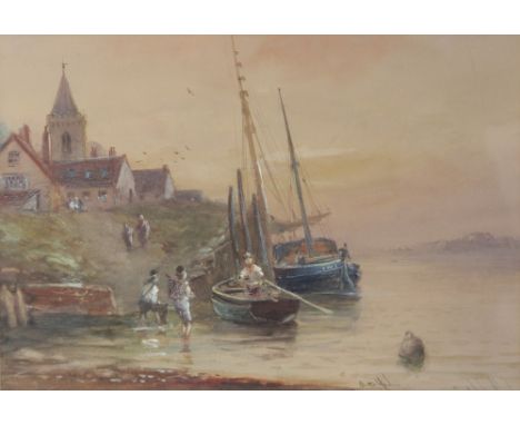 Frederick Parr (1887-1970), A fishing harbour scene, Watercolour on paper, Signed lower left, 25.5cm x 36cm, Framed and glaze