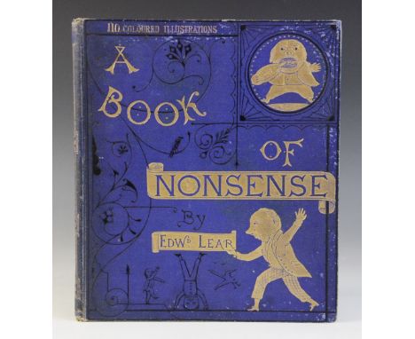 Lear (E), A BOOK OF NONSENSE, blue cloth boards, embossed gilt illustrated cover, gilt embossed title to spine, colour fronti