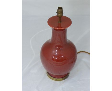 Chinese sang de boeuf lamp base, H.40cm, estimate