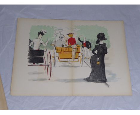 Jean-Jacques&nbsp;Sempé (French, b.1932), horse and carriage, lithograph, unsigned, unframed, H.51.5cm W.72cm,