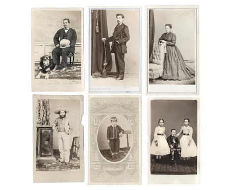An Album of cartes de visite of Mexican or French sitters resident in Mexico in the 1870s, 90 portrait albumen prints, all lo