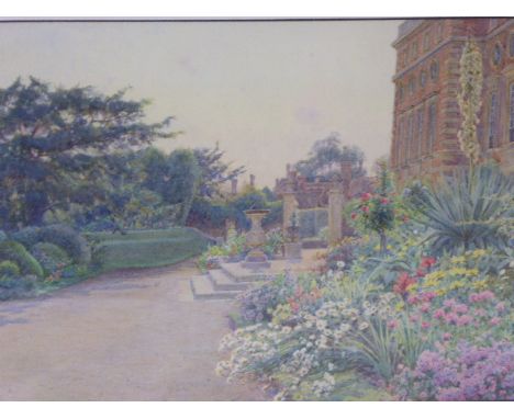 Ernest Arthur Rowe (British, 1863-1922), Gardens of Hampton Court, watercolour, signed lower left, provenance; Christopher Wo