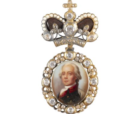 SEHR FEINE PORTRÄT-MINIATUR MIT ZAR PETER III. VON RUSSLAND Russland, Solwytschegodsk, 17. Jh. / Mitte 18. Jh. Polychrome Ema