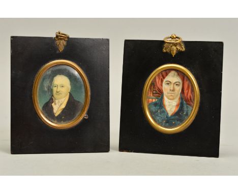 A EARLY 19TH CENTURY OVAL PORTRAIT MINIATURE ON IVORY, inscribed on card mount verso 'Taken by Mr (?) Bass in April 1810, Wil