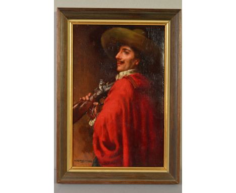 WILLIAM A. BREAKSPEARE (BRITISH 1855-1914), 'GARDE DE LA CHANCELLERIE', half length portrait of a 17th Century figure wearing
