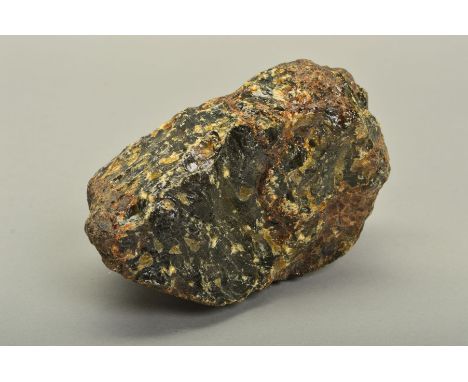 A DOMINICAN REPUBLIC ROUGH AMBER BOULDER, unpolished measuring approximately 170mm x 120mm x 90mm, weight approximately 836 g
