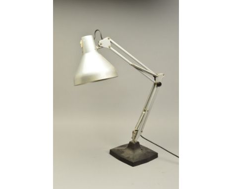 GEORGE CARWARDINE FOR ANGLE POISE, a model 1209 grey ground triple spring desk lamp on a square base (condition: paint in goo