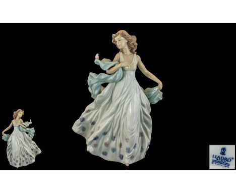 Lladro - Tall and Impressive Hand Painted Porcelain Figure ' Summer Serenade ' Model No 6193. Issued 1995. Height 12.5 Inches