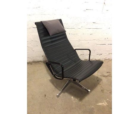 Charles and Ray Eames aluminum lounge chair model 683 for Hermer Miller, designed 1957, manufacurers decal impressed to base&