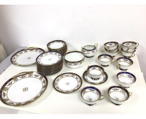 A Japanese Noritake teaset including twelve cups, saucers, side plates, two sandwich plates, sugar bowl and milk jug (sandwic