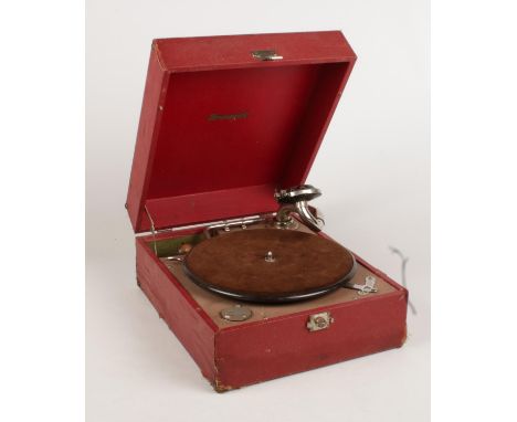 A Brunswick wind up portable record player.  