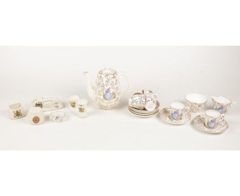 A collection of ceramics - comprising of a 'Swinnertons - Nestor Vellum' 15 piece coffee set and a collection of 'Crested war