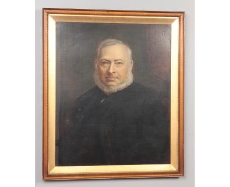 Victorian school, gilt framed oil on board. Portrait of a noble gentleman. 65cm x 53cm.  