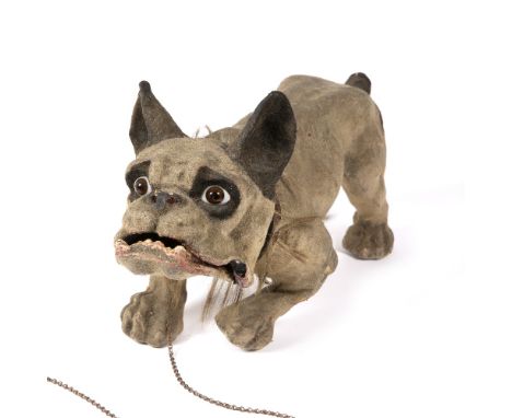 Roullet &amp; Decamps French bulldog model or automaton French, 19th Century, papier mache, 47cm overall 
