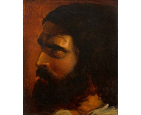 Attributed to William Etty Portrait of head of a bearded man, oil on board, 29cm x 24cm Ex Cheffins and the Leicester Galleri