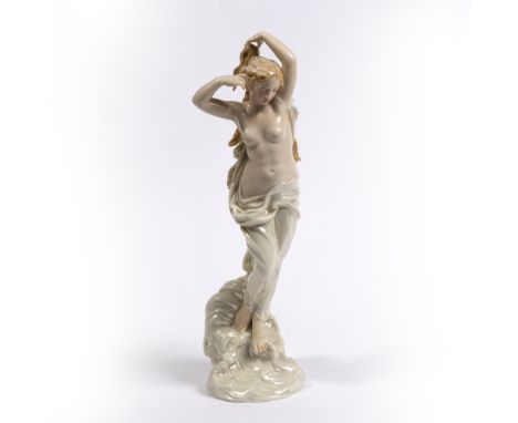 Royal Worcester figurine of a lady with impressed marks to base 36cm high