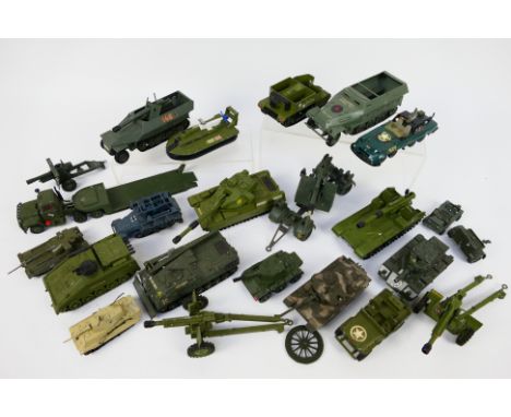 Dinky Toys - Corgi - Airfix - Crescent- A battalion of unboxed and playworn diecast and plastic military vehicles. Lot includ