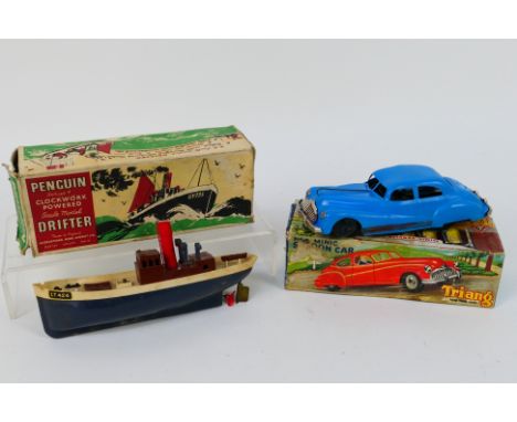 Penguin - Minic - Two boxed vintage plastic toys. Lot comprises of a Penguin Series 4 Clockwork 'Drifter' model ship; with a 