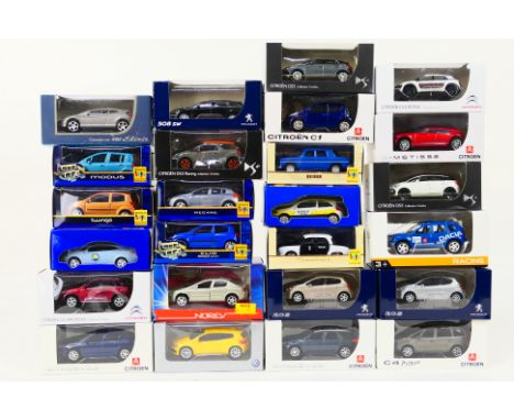 Norev - A boxed collection of 25 Norev 1:64 scale predominately 'Citroen / Peugeot' dealer issue models, Lot includes Norev C