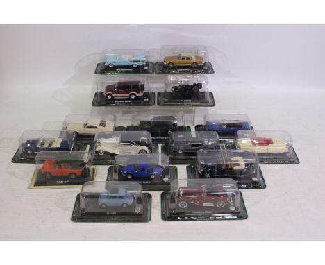 Del Prado - 16 boxed Del Prado diecast model cars, including Ford Capri; Oldsmobile Toronado; Renault Alpine and similar. Mod