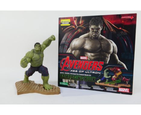 Kotobukiya - Marvel - ARTFX + A boxed Avengers Age Of Ultron Rampaging Hulk pre painted model kit statue in 1:10 scale. The m