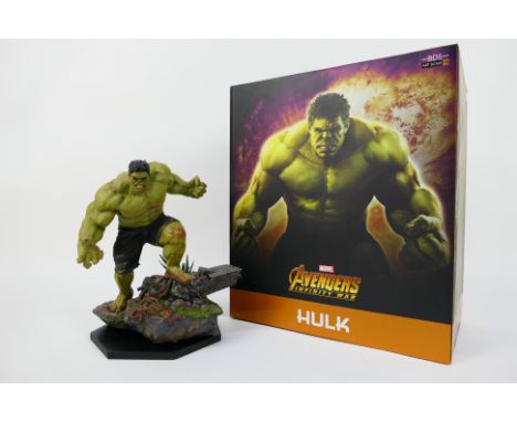 Marvel - Iron Studios - A limited edition BDS Deluxe Avengers Infinity War Hulk statue in 1/10 scale. The model appears in Mi