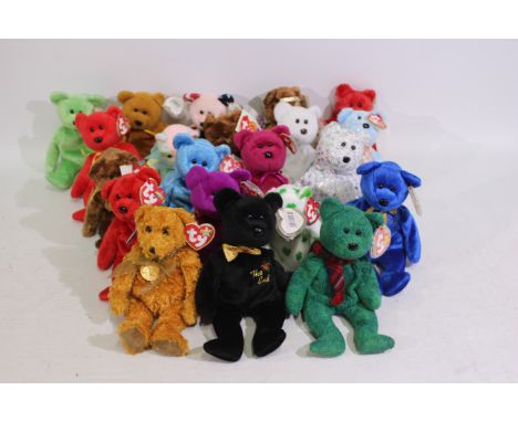 TY Beanie Babies-  21 x Beanie babies with swing tags - to include: The End, Teddy, Wallace & Sizzle. Majority of lot appear 