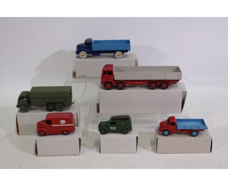 Dinky - 6 x restored models, Foden 8 Wheel Diesel lorry # 901, 10 Ton Army truck # 622, Leyland Comet # 418, Dodge truck # 34