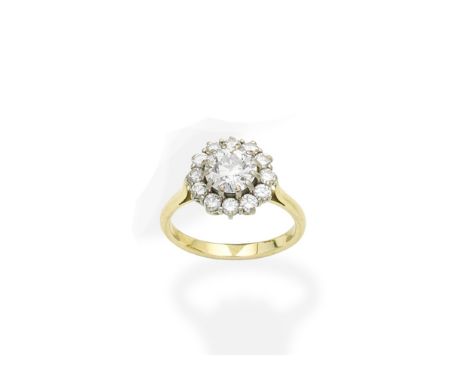 A diamond cluster ringThe old brilliant-cut diamond within a brilliant-cut diamond surround, principal diamond approx. 1.50ct
