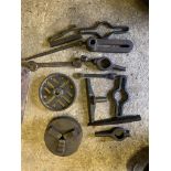 Box of milling tools - machine spanners, chuck etc. Stored near Gorleston, Norfolk.
