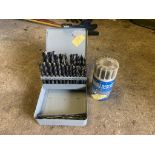 1 box of drill bits and a tube of drill bits. Stored near Gorleston, Norfolk.