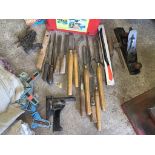 Box of carpentry tools. Stored near Gorleston, Norfolk. No VAT on this item.
