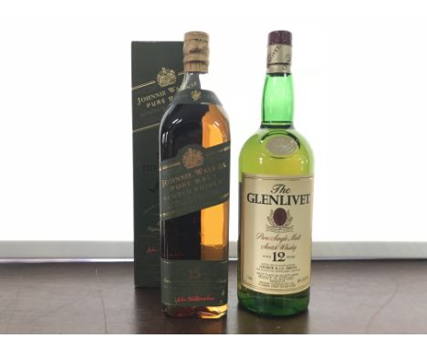 JOHNNIE WALKER PURE MALT 15 YEAR OLD - ONE LITRE
Blended Malt Scotch Whisky. 
1L, 43% volume, in carton. 
GLENLIVET AGED 12 Y