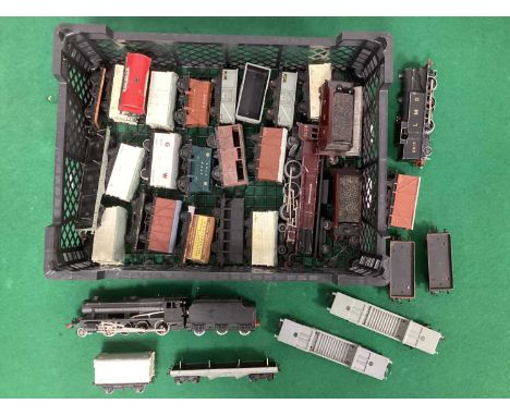 A quantity of Hornby-Dublo 00 gauge locomotives and freight wagons, including 3-Rail "Duchess of Atholl" in LMS red, 3-Rail 0