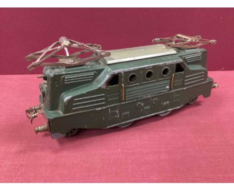 A Continental (possibly J6P French) Diecast Bodied 'O Gauge' Electric Outline 2-4-2 Locomotive, Twin pantographs to roof (one