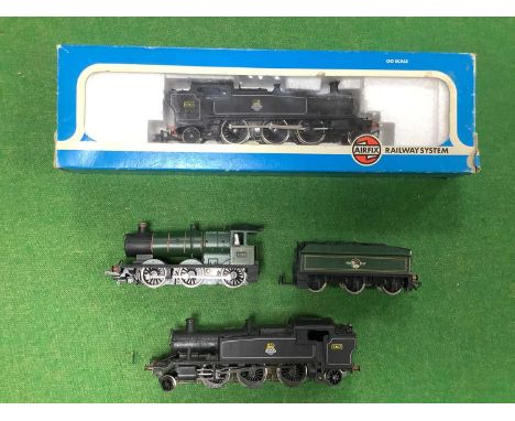 Three OO Gauge Steam Outline Locomotives by Airfix, Mainline, playworn, untested.