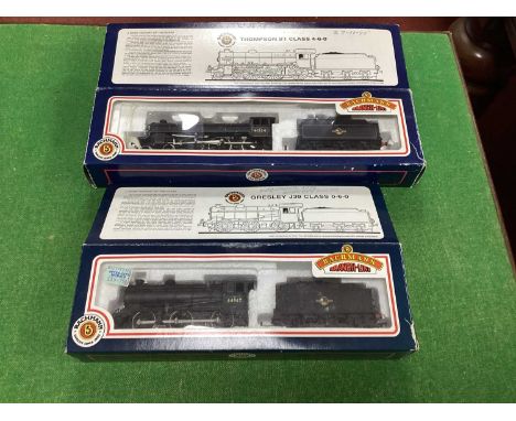 Two Bachmann OO Gauge Steam Outline Locomotives including No 31-852 J39 BR, both playworn, boxed, untested.