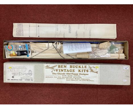 A Ben Buckle Classic Old-Timer Designs The Original 1946 Junior 60 Balsa Wood Model Aircraft Kit, unchecked for completeness,