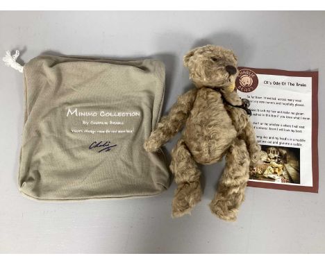 Charlie Bears 'Scooter' Articulated Bear, designed by Isabelle Lee #CB184005, with bell necklace and tags, approximately 29cm