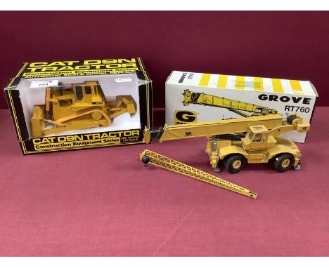 Two Boxed Diecast Model Plant Machinery Vehicles by NZG comprising of #149 Grove RT760 Crane (model previously displayed), #2