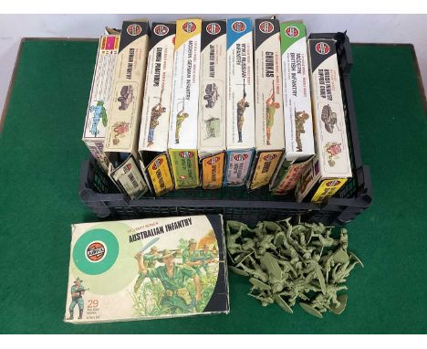 Ten Plastic Model Military Figure and Aircraft Kits by Airfix, Matchbox, to include 1:32 Airfix German Infantry, Japanese Inf