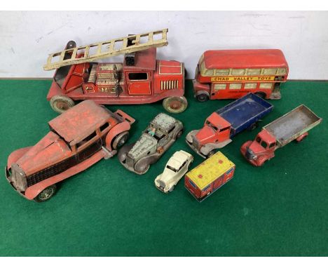 A Quantity of Both Pre and Post War Tinplate Vehicles, by Mettoy, Chad Valley, Minic and others, all playworn, spares/repairs