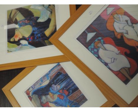 Three Ltd Ed prints, after Jeanette Lassen, portrait studies, 1/1, 1/20, and 20/50, 33 x 27cm, 35 x 27cm, and 27 x 28cm, each