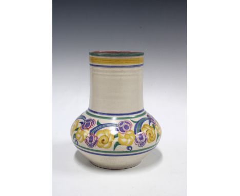 Early 20th century Poole Pottery vase in ZY pattern,  21cm