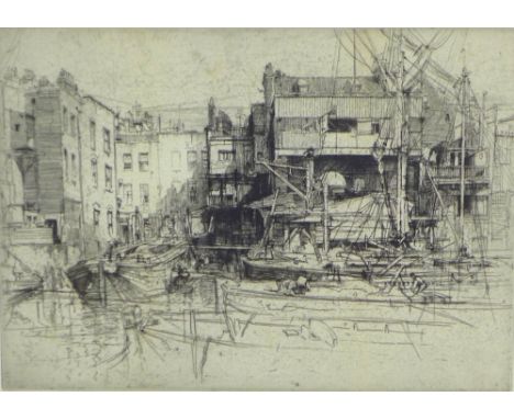 HEDLEY FITTON (1857-1929), pencil signed etching, framed under glass, 34 x 24cm