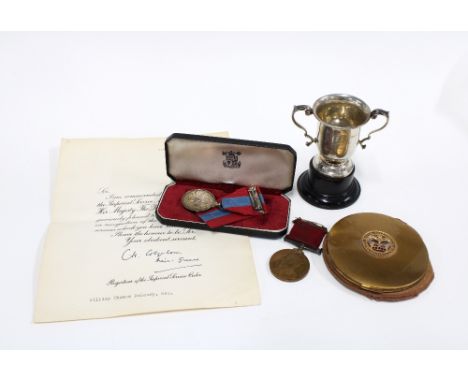 An Edward VII Visit To Scotland Scottish Police bronze medal 1903, awarded to PC J. KIDD and a QEII Imperial Service Medal, a