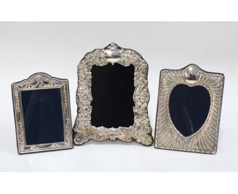 Three modern silver picture frames, Sheffield and Birmingham hallmarks, largest 18 x 23cm (3)